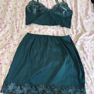 Victoria's Secret Teal Satin Fabric